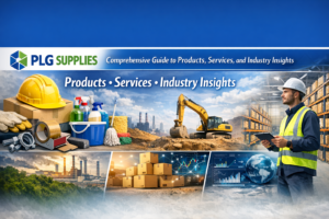 PLG supplies showing industrial tools, office essentials, and logistics setup