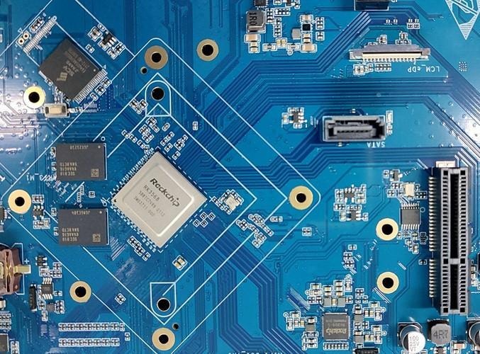 Multilayer PCB architecture showing internal copper and dielectric layers